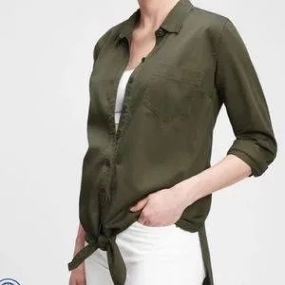 NWT | Maternity Tie-Front Shirt in TENCEL | size S - Picture 1 of 3